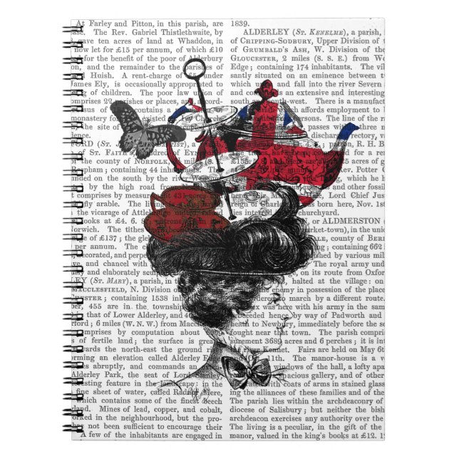 Caderno Espiral Tarde Britânica Tea Hat (Frente)