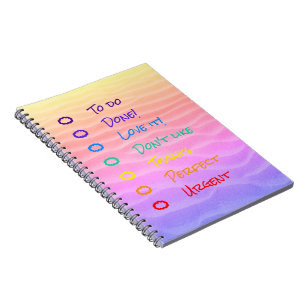 Caderno Espiral tarefas arco-íris