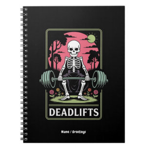 Caderno Espiral Tarot Card Deadlifos Funny Skeleton Workout Design