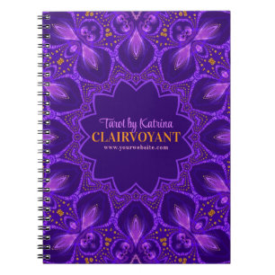 Caderno Espiral Tarot da Deusa Clarividente Boêmia Roxa