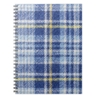 Caderno Espiral Tartan Amarelo Azul: Xadrez Moda