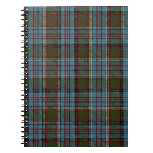 Caderno Espiral Tartan da família do clã de Anderson (Frente)