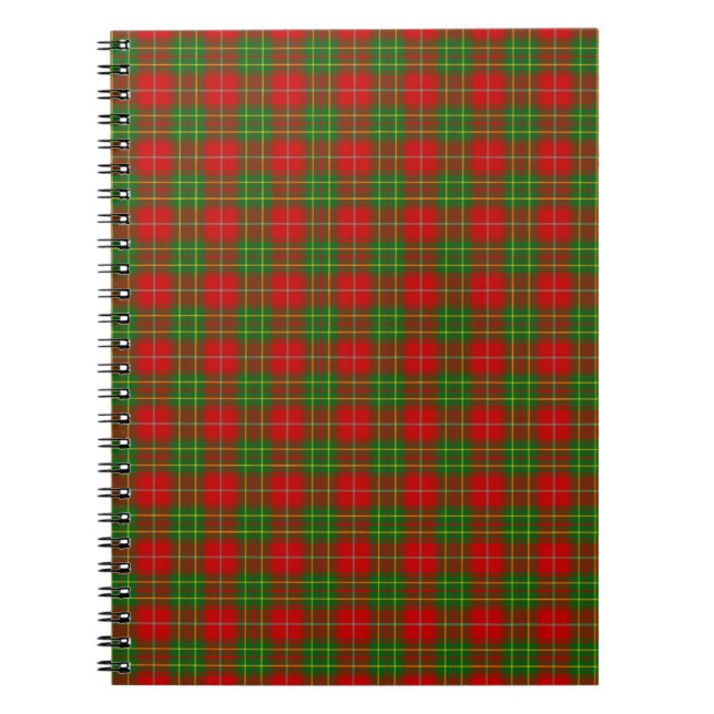 Caderno Espiral Tartan de Burnett do clã (Frente)
