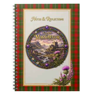 Caderno Espiral Tartan do Clã Escocês MacGregor