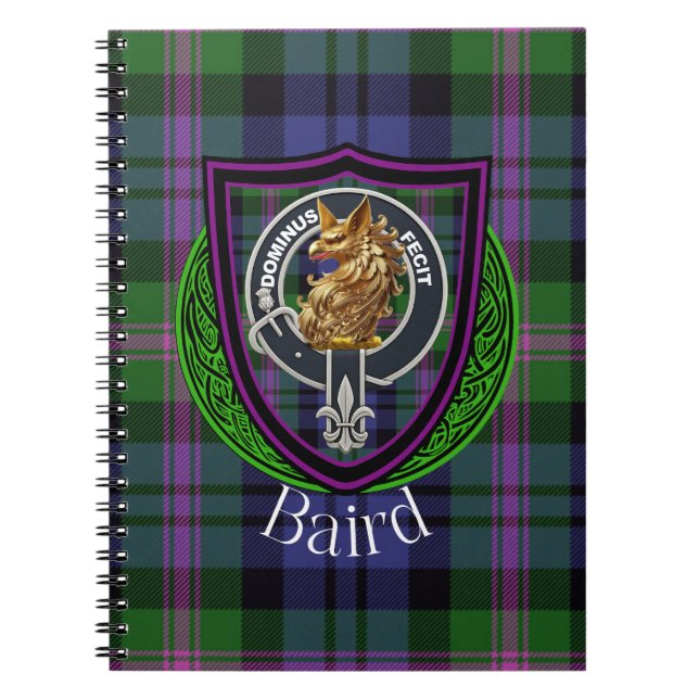 Caderno Espiral Tartan e Brasão do Clã Escocês Baird (Frente)