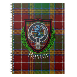 Caderno Espiral Tartan e Brasão do Clã Escocês Baxter