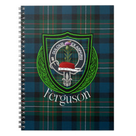 Caderno Espiral Tartan e Brasão do Clã Escocês Ferguson
