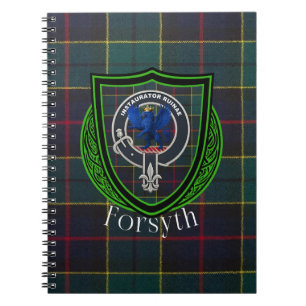 Caderno Espiral Tartan e Brasão do Clã Escocês Forsyth