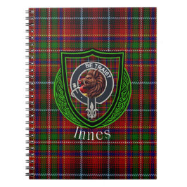 Caderno Espiral Tartan e Brasão do Clã Escocês Innes