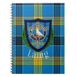 Caderno Espiral Tartan e Brasão do Clã Escocês Laing