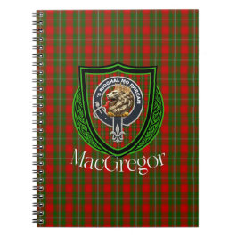 Caderno Espiral Tartan e Brasão do Clã Escocês MacGregor