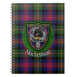 Caderno Espiral Tartan e Brasão do Clã Escocês MacLennan
