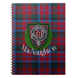 Caderno Espiral Tartan e Brasão do Clã Escocês MacNaughton