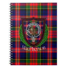 Caderno Espiral Tartan e Brasão do Clã Escocês MacPherson