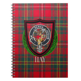 Caderno Espiral Tartan e Brasão do Clã Hay Escocês