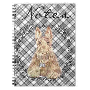 Caderno Espiral Tartan Scottie Trigo