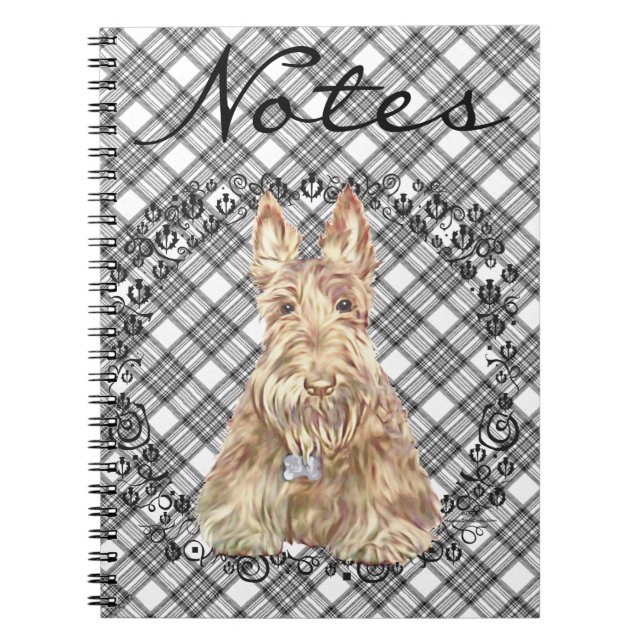 Caderno Espiral Tartan Scottie Trigo (Frente)
