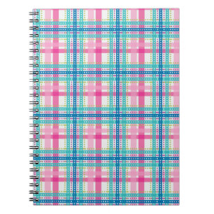 Caderno Espiral Tartan, teste padrão da xadrez