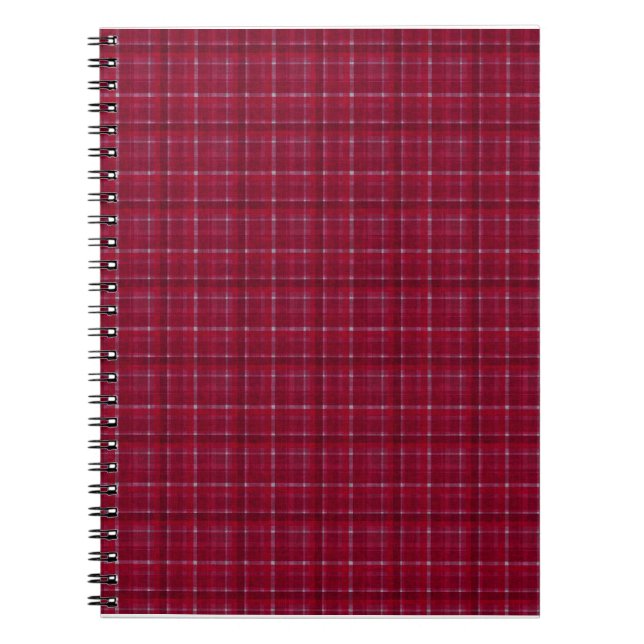 Caderno Espiral Tartan vermelho verificado (Frente)