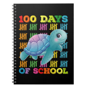 Caderno Espiral Tartaruga De 100 Dias De Escola Professor Estudant