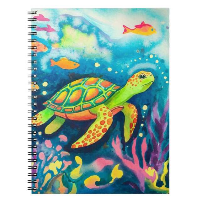 Caderno Espiral Tartaruga de pintura (Frente)