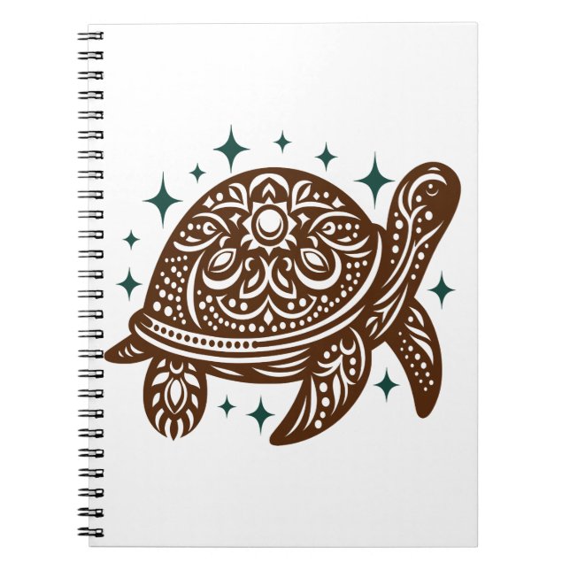 Caderno Espiral Tartaruga do Mar Ornamental (Frente)