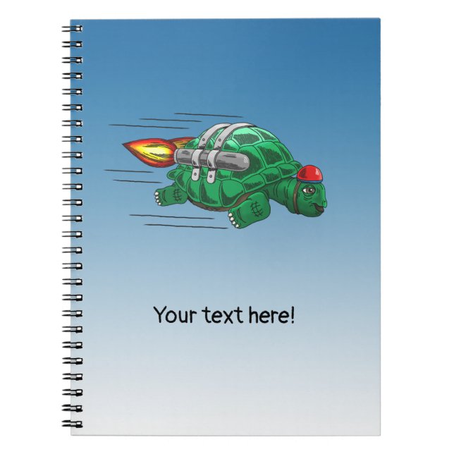 Caderno Espiral Tartaruga Foguete (Frente)