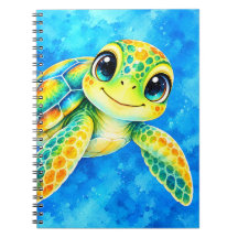 Tartaruga Marinha Aquarela Colorida
