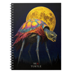 Caderno Espiral Tartaruga Marinha Cape gótico Surrealista Curto