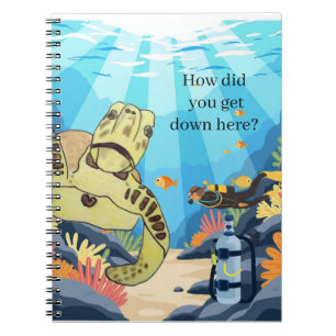 Caderno Espiral Tartaruga Marinha Como Você Chegou Aqui Embaixo