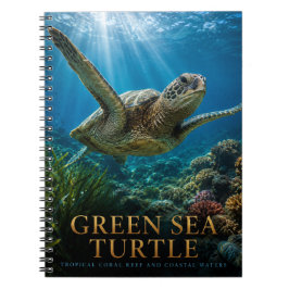 Caderno Espiral Tartaruga Marinha Coral ANIMAIS