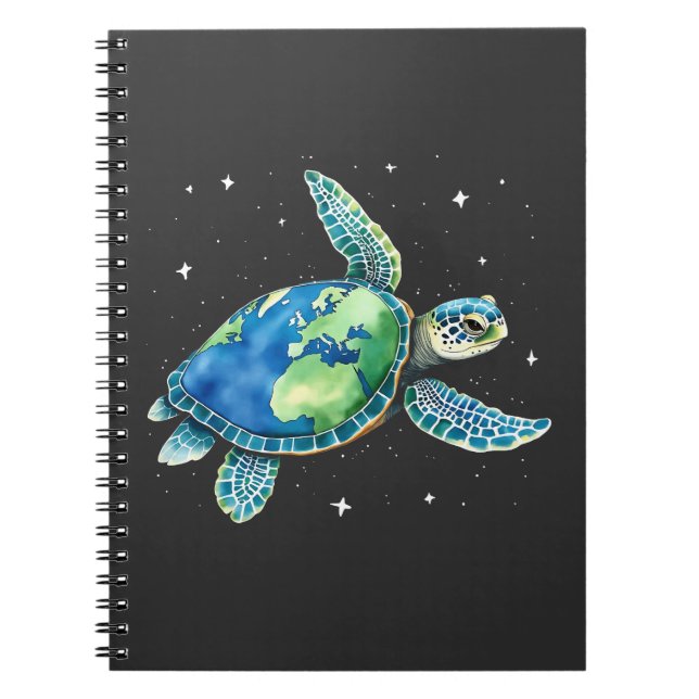 Caderno Espiral Tartaruga marinha Dia da Terra 2025 Animais do Mar (Frente)