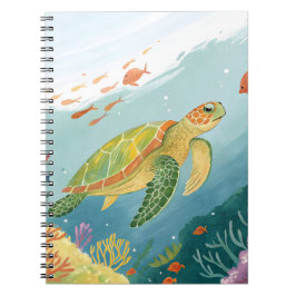 Caderno Espiral Tartaruga Pintura