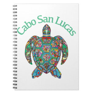 Caderno Espiral Tartaruga Tribal de Cabo San Lucas