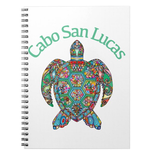 Caderno Espiral Tartaruga Tribal de Cabo San Lucas (Frente)