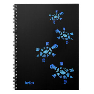 Caderno Espiral Tartarugas da água azul