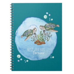Caderno Espiral Tartarugas marinhas BFF - Presentes personalizados