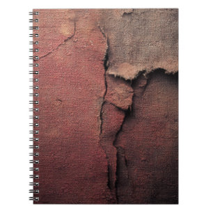 Caderno Espiral Tattered Canvas Abstract in Rust and Earth