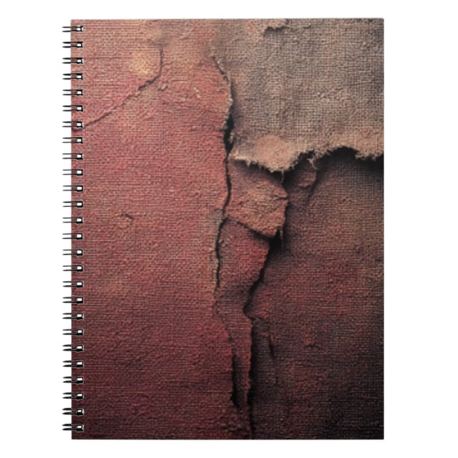 Caderno Espiral Tattered Canvas Abstract in Rust and Earth (Frente)