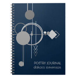 Caderno Espiral Tattoos Modern Art Deco | Marca Preta e Cinza