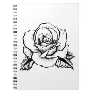 Caderno Espiral tatuagem cor-de-rosa