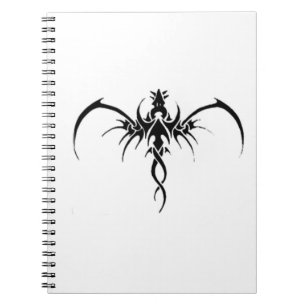 Caderno Espiral Tatuagem de dragão negro