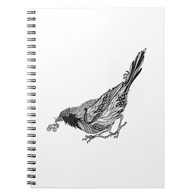 Caderno Espiral Tatuagem do pássaro (Frente)