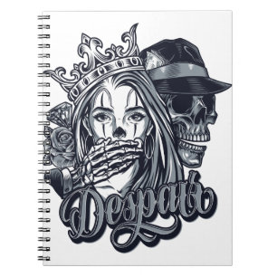 Caderno Espiral Tatuagem no estilo chicano