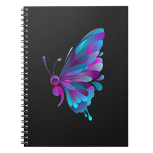 Caderno Espiral tatuagem T-Sh do semicolon da borboleta vintage se