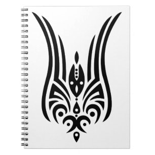 Caderno Espiral Tatuagem tribal PRETO - tulipa + suas ideias