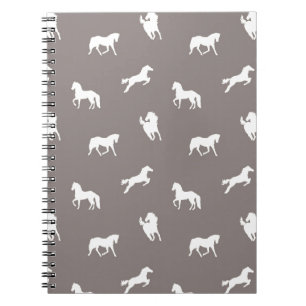 Caderno Espiral Taupe do impressão do cavalo