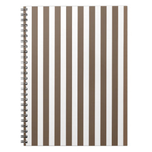Caderno Espiral Taupe e listras brancas de doces