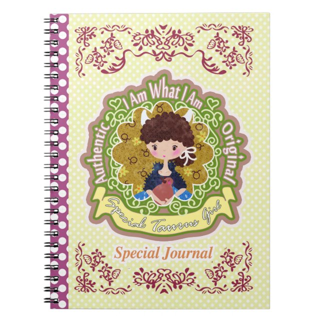 Caderno Espiral Taurus Horoscope (Frente)