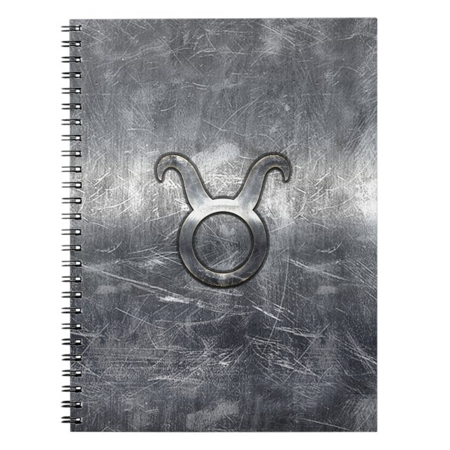 Caderno Espiral Taurus Zodiac - Sinal em Estilo de Vestido Grunge (Frente)